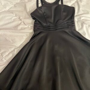 City Studio Black Sleeveless Ruched Cocktail Mini Dress